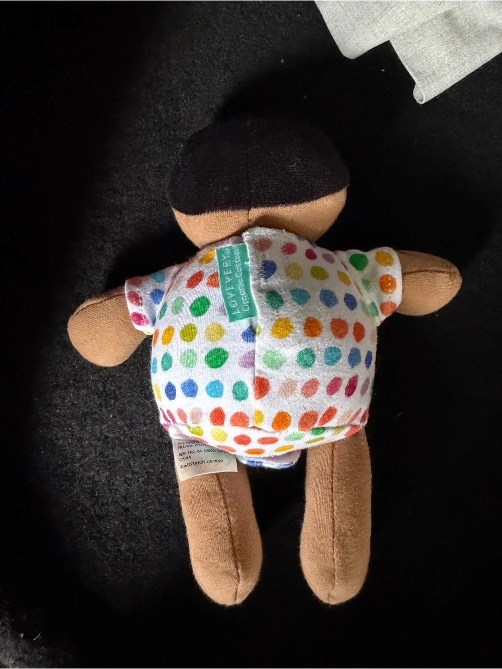 Plush Baby Doll with Multicolor Polka Dot Outfit - Soft Cuddly Toy